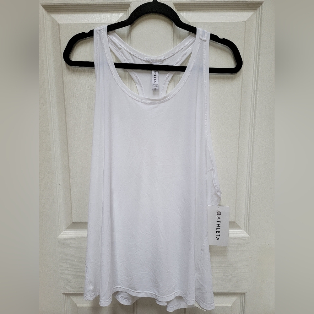 Athleta White Racerback Tank Top NO TAG